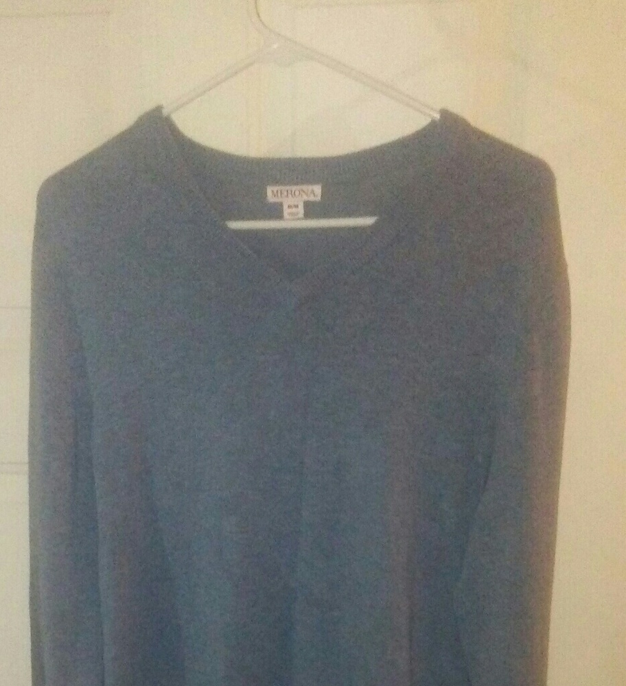 Men's Light Blue V-Neck Sweater